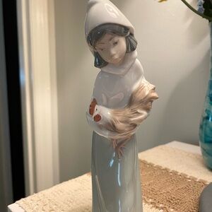 Lladro Girl with Rooster 1969-01